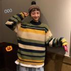 Striped Crew-neck Long-sleeve Knit Sweater