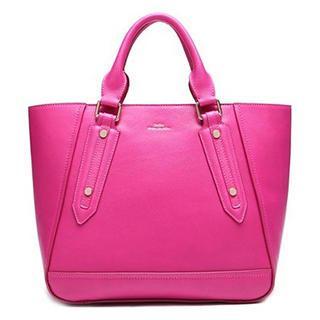 Genuine Leather Tote Magenta - One Size