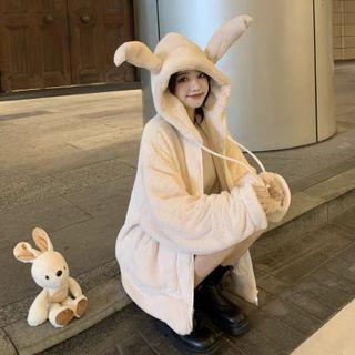 Rabbit Ear Fleece Zip-up Hoodie