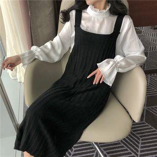 Long-sleeve Mock-neck Top / Midi Knit Jumper Dress