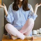 Loungewear Set: Striped Long Shirt + Pants