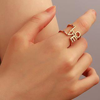 Love Lettering Layered Alloy Open Ring