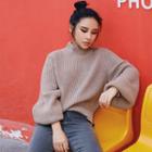 Loose-fit Bubble-sleeve Knit Sweater