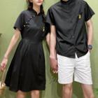 Couple Matching Short-sleeve Shirt / Shorts / Mini A-line Dress