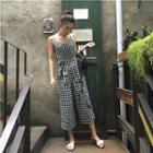 Gingham Wide Leg Jumpsuit