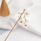 Resin Flower Hair Stick 5672 - Gold - One Size