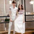 Couple Matching Short-sleeve T-shirt / Sleeveless Midi Dress