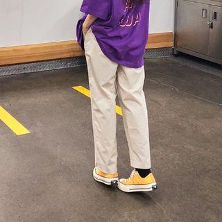 Drawcord-waist Relaxed-fit Cotton Pants