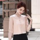 Long-sleeve Blouse / Dress Pants / Mini Fitted Skirt