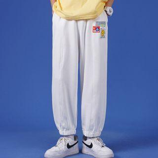 Tag Embroidered Harem Sweatpants