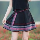 Asymmetrical Patterned Mini A-line Skirt