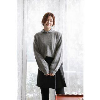 Wool Blend Ribbed Sweater