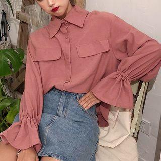 Bell Sleeve Pocket Front Shirt