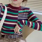 Striped Knit Top Stripes - Red & Green - One Size