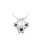 Fashion Flower Pendant With White And Black Austrian Element Crystal And Necklaces