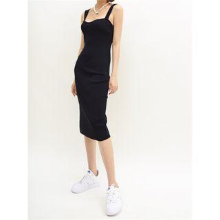 Sleeveless Slit-back Midi Dress