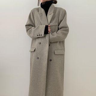 Double-breasted Peak-lapel Maxi Coat