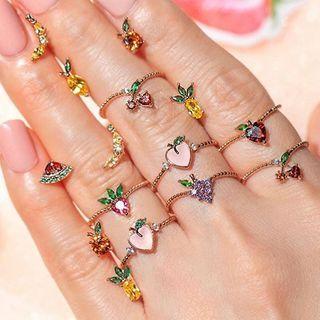 Rhinestone Fruit Ring