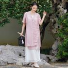 Floral Short-sleeve Hanfu Dress