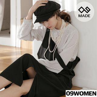 Tall Size Square-neck Slit-hem Jumper Dress