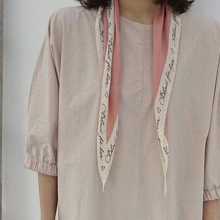 Lettering Two-tone Scarf