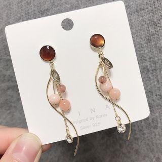 Rhinestone & Bead Swirl Fringed Earring