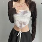 Set: Chained Cropped Light Jacket + Tie-dye Tube Top