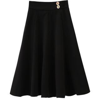 Tie Neck Cardigan / Midi A-line Skirt