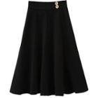 Tie Neck Cardigan / Midi A-line Skirt