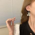 Checkerboard Stud Earring / Clip-on Earring