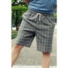 Drawstring-waist Check Shorts