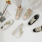 Panel Silk Lace-up Sneakers