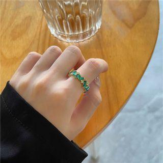 Gemstone Alloy Ring Green - One Size