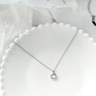 Rhinestone Circle Pendant Necklace 1 Piece - Necklace - Silver - One Size