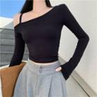 Long Sleeve Cold Shoulder Crop Top