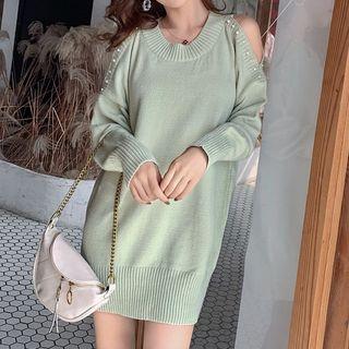 Cold-shoulder Mini Sweater Dress