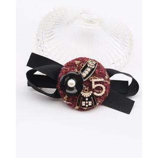 Charm Ribbon Hair Barrette One Size