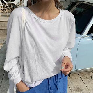 Round-neck Over-fit T-shirt Ivory - One Size