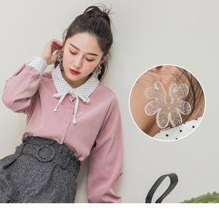 Transparent Flower Earrings White - F