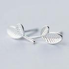 Leaf Ear Stud 1 Pair - S925 Silver - Silver - One Size