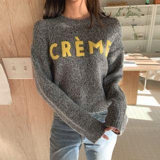 Letter Patch Knit Top