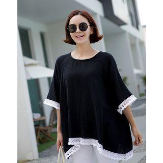 Lace-trim Loose-fit Top