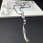 Fringed Rhinestone Long Necklace