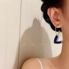 Heart Resin Dangle Earring 1 Pair - Blue - One Size