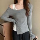 Set: Long-sleeve Lettuce Edge T-shirt + Tank Top