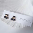 Rhinestone Cherry Ear Stud 1 Pair - Black & Gold - One Size