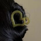 Heart Resin Hair Clamp 2273a - Heart Hair Clamp - Dark Green - One Size