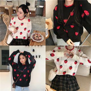 Mock-neck Strawberry Sweater