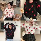 Mock-neck Strawberry Sweater