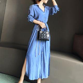 Pocketed Midi Shirt Dress